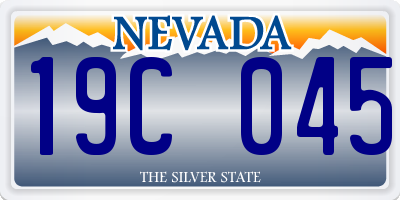 NV license plate 19C045
