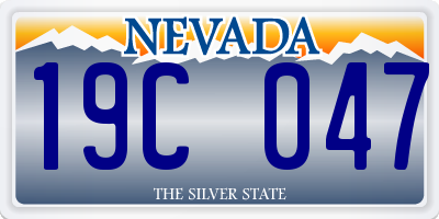 NV license plate 19C047