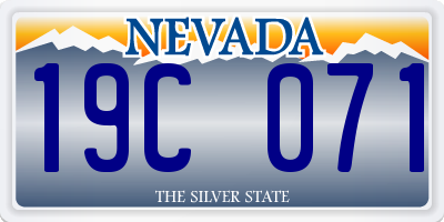 NV license plate 19C071