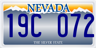 NV license plate 19C072