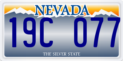 NV license plate 19C077