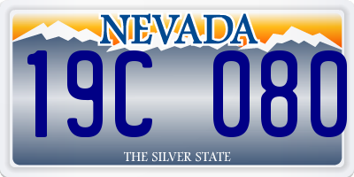 NV license plate 19C080