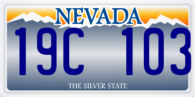 NV license plate 19C103