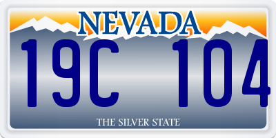 NV license plate 19C104