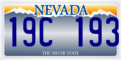 NV license plate 19C193