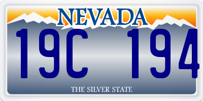 NV license plate 19C194