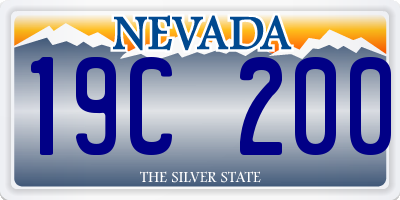 NV license plate 19C200