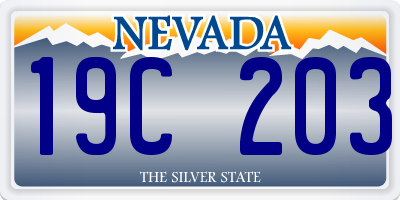 NV license plate 19C203