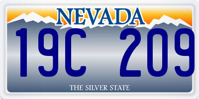 NV license plate 19C209