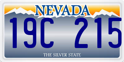 NV license plate 19C215