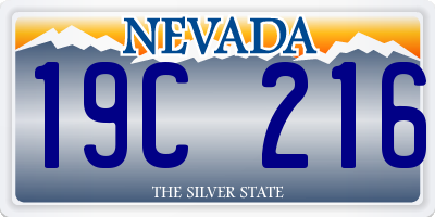 NV license plate 19C216