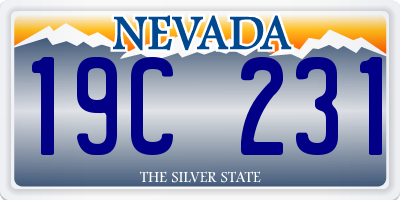 NV license plate 19C231
