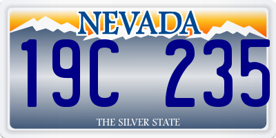 NV license plate 19C235