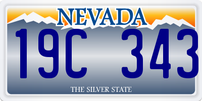 NV license plate 19C343