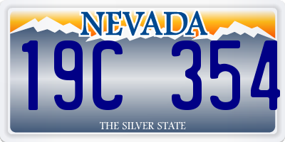 NV license plate 19C354