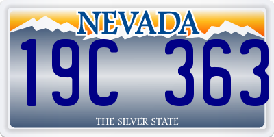 NV license plate 19C363