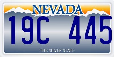 NV license plate 19C445