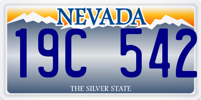 NV license plate 19C542