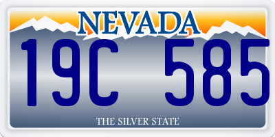 NV license plate 19C585