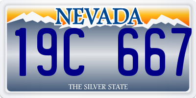 NV license plate 19C667