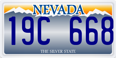 NV license plate 19C668