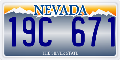 NV license plate 19C671