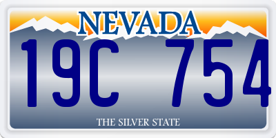 NV license plate 19C754