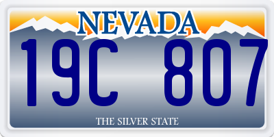 NV license plate 19C807