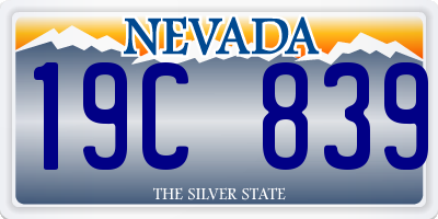 NV license plate 19C839