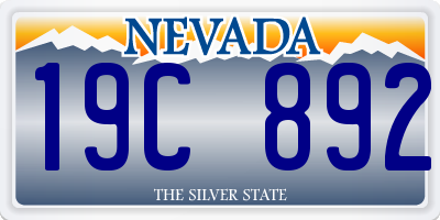 NV license plate 19C892