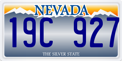 NV license plate 19C927