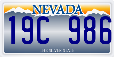 NV license plate 19C986