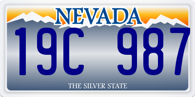 NV license plate 19C987