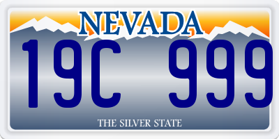 NV license plate 19C999