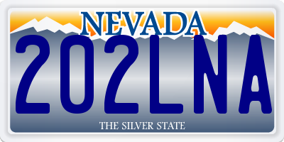 NV license plate 202LNA