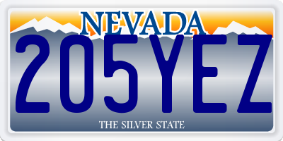 NV license plate 205YEZ