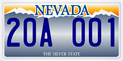 NV license plate 20A001
