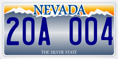 NV license plate 20A004