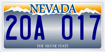 NV license plate 20A017
