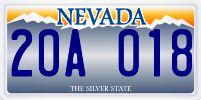 NV license plate 20A018