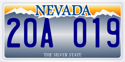 NV license plate 20A019