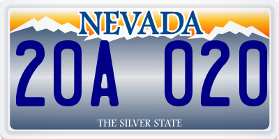 NV license plate 20A020