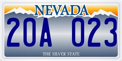 NV license plate 20A023