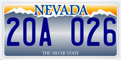 NV license plate 20A026