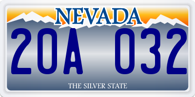 NV license plate 20A032