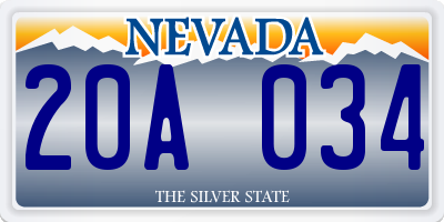 NV license plate 20A034