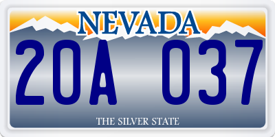 NV license plate 20A037