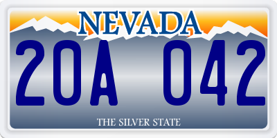 NV license plate 20A042