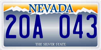 NV license plate 20A043