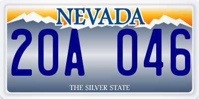 NV license plate 20A046